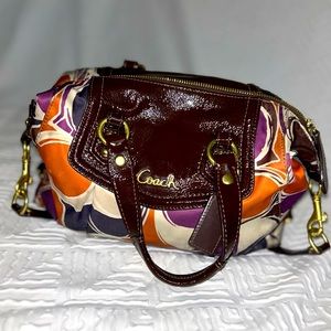 COACH Ashley scarf print satchel